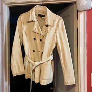 Off White Faux Leather Jacket